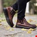 کفش نیم بوت مردانه پسرانه  بغل زیپ طرح جدید رنگ قهوه ای شیک و جذاب کد 2117