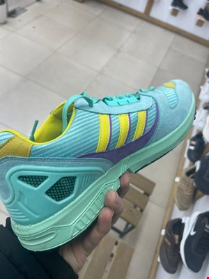 کفش اسپرت مردانه رنگ جدید مدل zx آبی زرد مناسب هدیه ولنتاین 