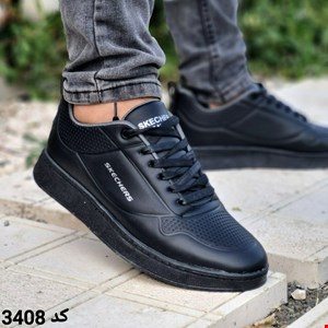 کفش کتونی اسپرت مردانه و پسرانه مدل اسکیچرز رنگ مشکی کد3408