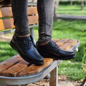 کفش طبی استاندارد اداری مجلسی مردانه مدل اکو رنگ مشکی  فوق العاده خوش پا کد 2128