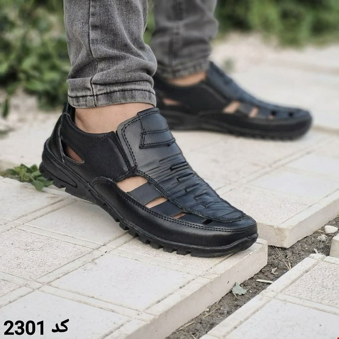  کفش تابستانه و طبی مردانه مدل جدید رنگ مشکی زیبا و راحت کد 2354